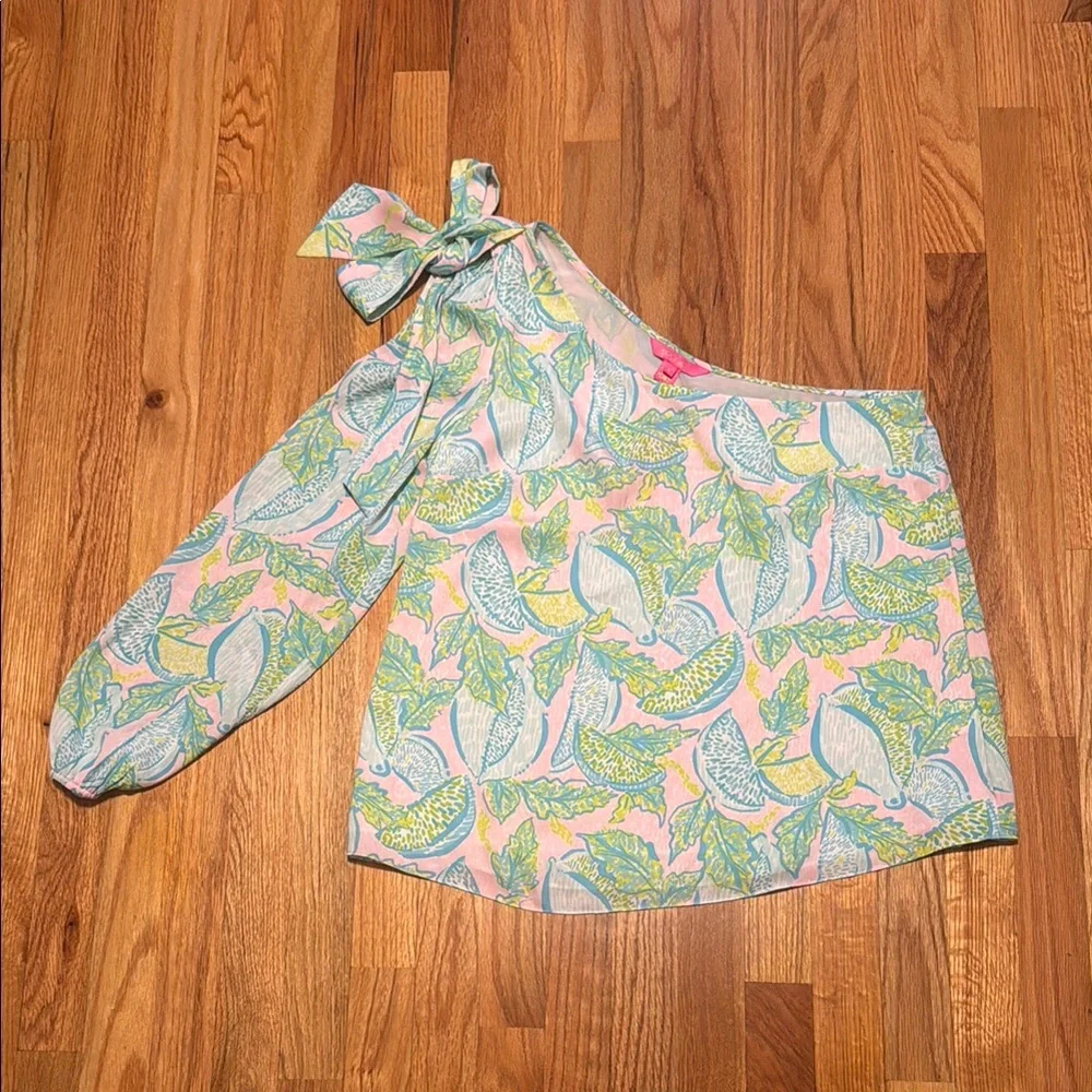Lily Pulitzer One Shoulder Top - Picture 2 of 8